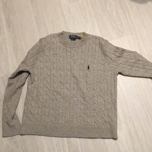 Polo by Ralph Lauren Light Gray Cable Knit Sweater